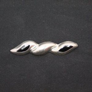 Sterling Silver Brooch with Black Stone Marked 925